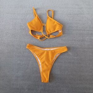 Sunny Co Clothing Bikini Womens Medium Burnt Orange Two Piece Cheecky High Waist